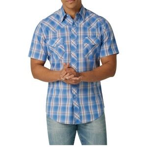 Wrangler western shirts 🤠Men's Blue Plaid Shirt